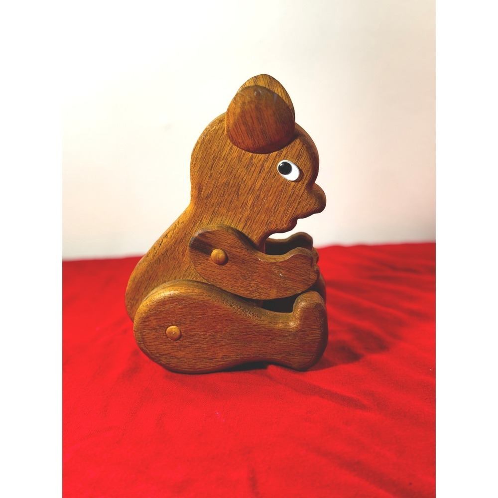 Vintage Handcrafted Articulated Wooden Bear Figurine Movable Legs Folk Art Decor